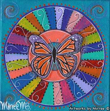 'Butterfly Free' Original Painting by Mirree Contemporary Dreamtime Animal Dreaming